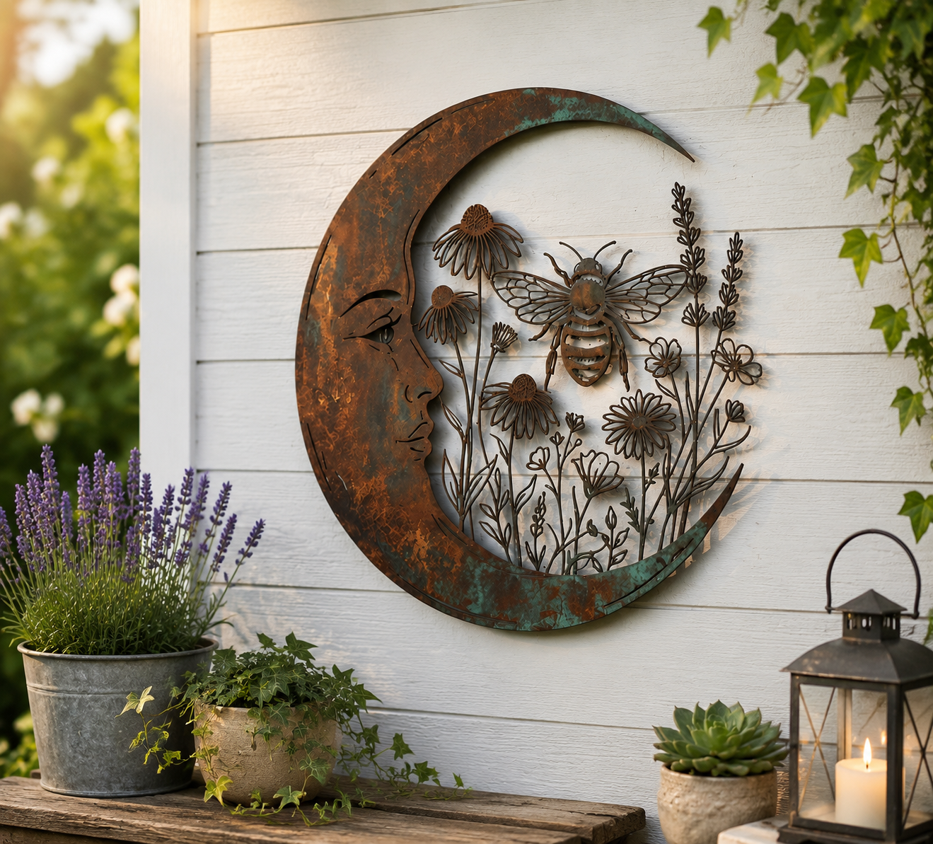 🌙🐝 Décoration Murale Lune & Abeille — Apportez une touche féérique et poétique à vos espaces ! ✨