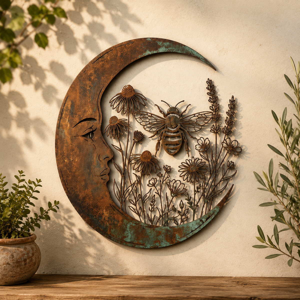 🌙🐝 Décoration Murale Lune & Abeille — Apportez une touche féérique et poétique à vos espaces ! ✨
