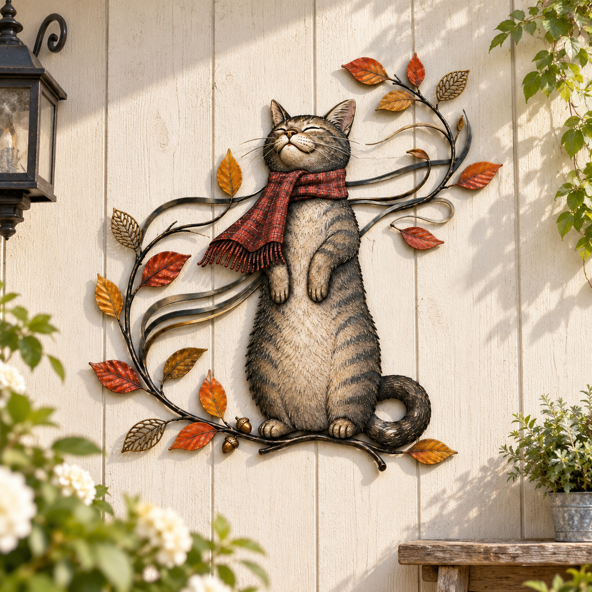 🍂🐱 Décoration murale chat d'automne--accrochez la chaleur de l'automne et un chat plein de charme