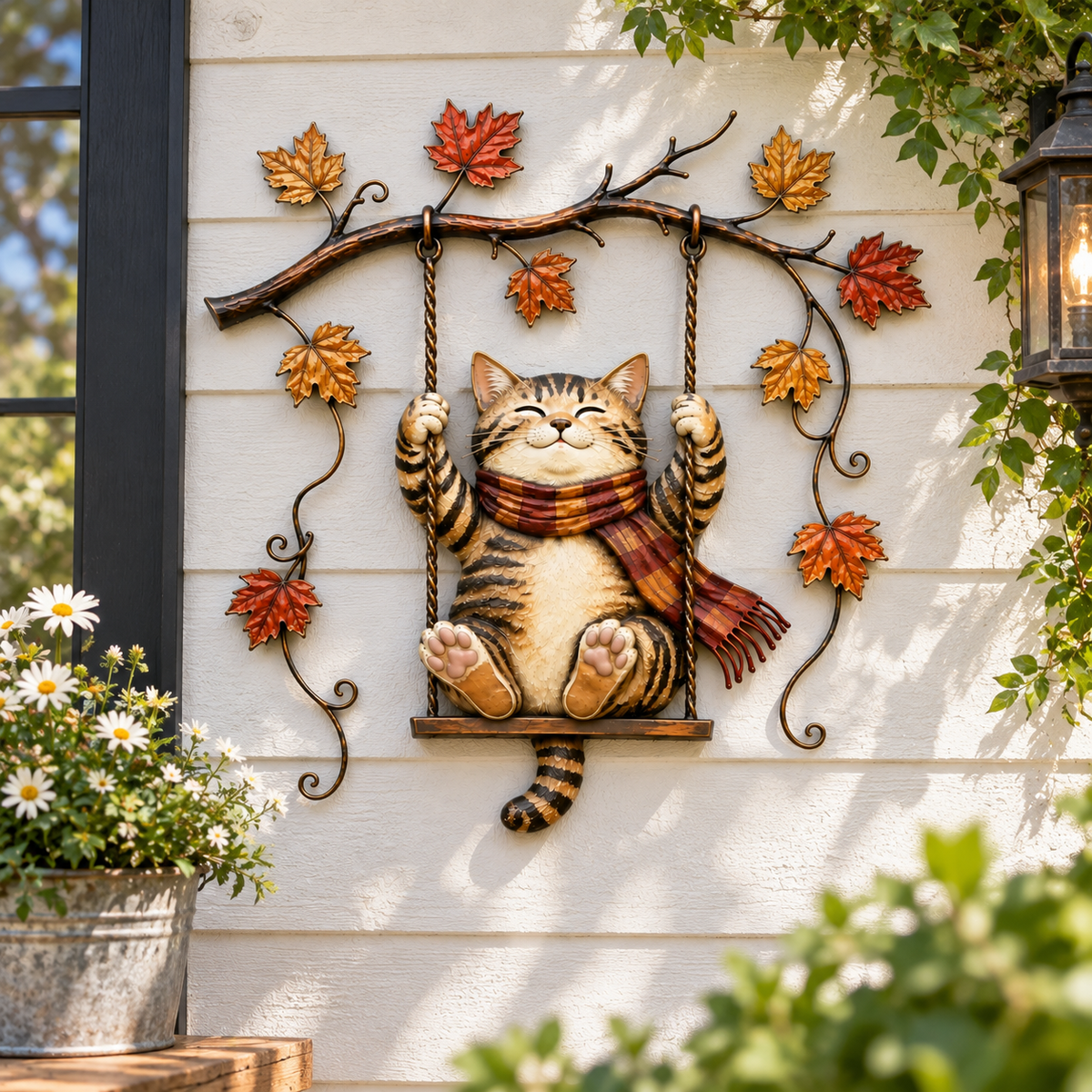 🍂🐱 Décoration murale chat d'automne--accrochez la chaleur de l'automne et un chat plein de charme