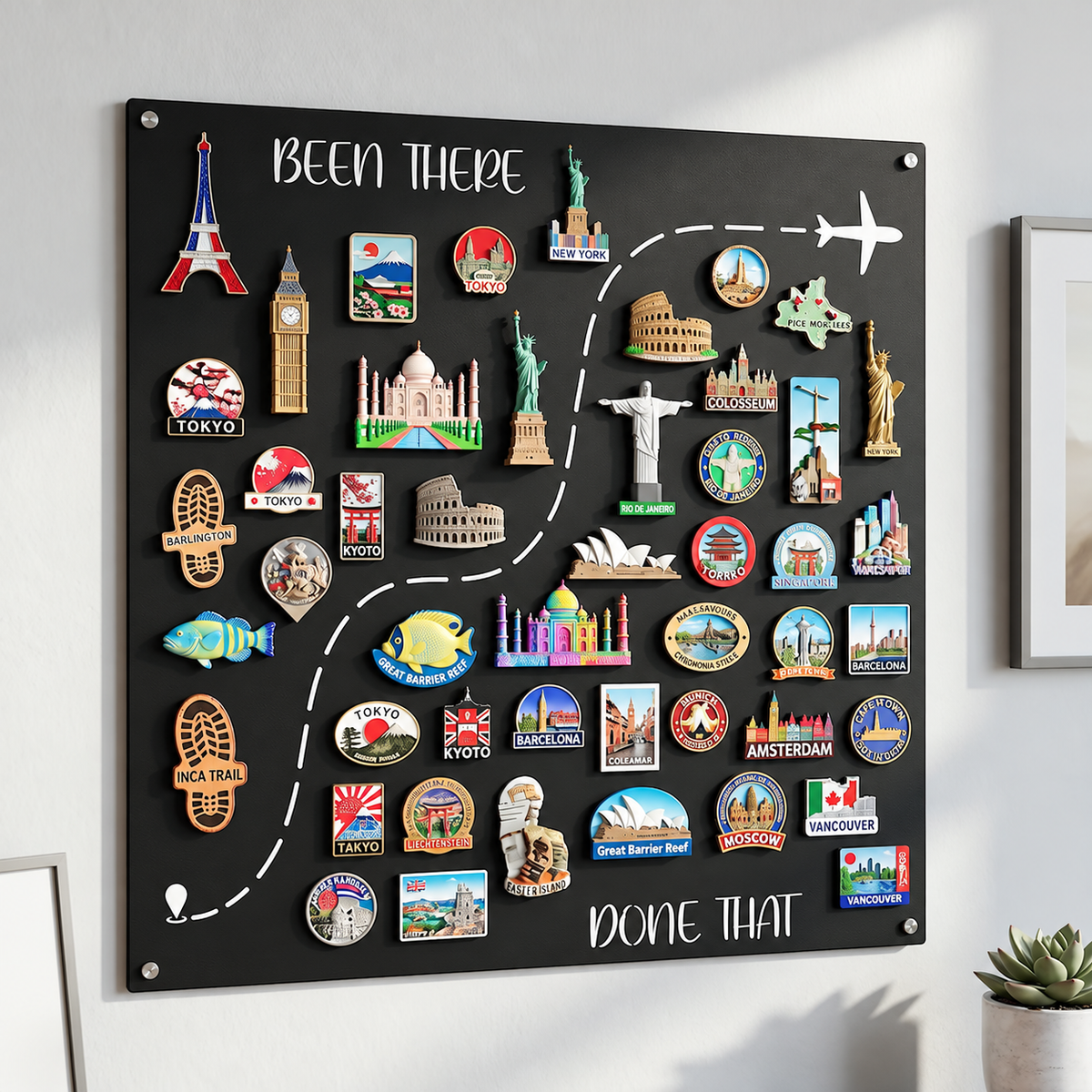 🌍✨ Tableau d’affichage pour aimants de voyage – 💕transformez vos destinations en mur de souvenirs