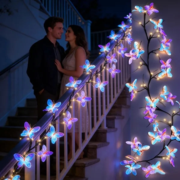 🦋 Guirlande LED décorative en forme de plante grimpante--Une touche féerique pour chambres, jardins et événements