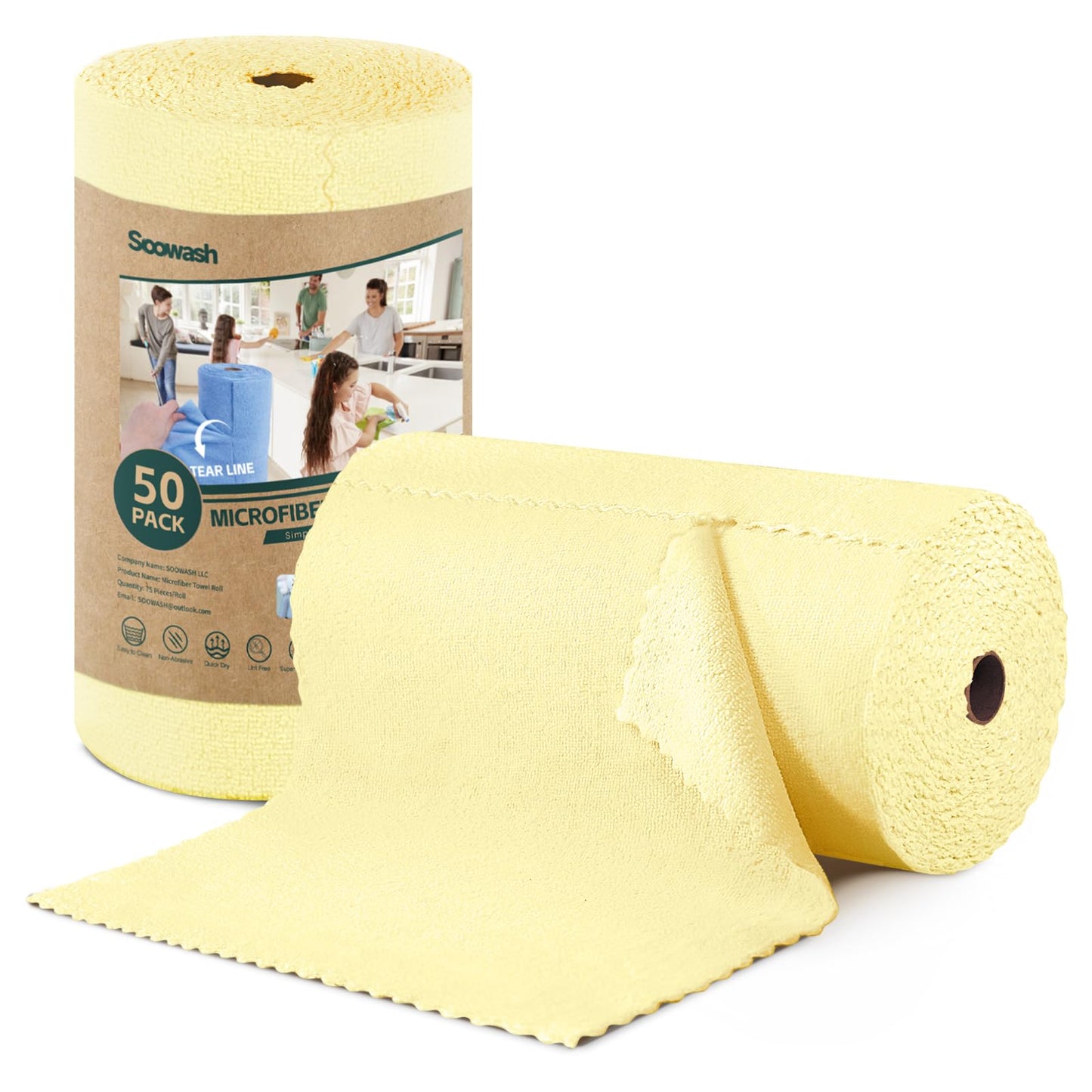 🧼🌀 Rouleau de Lingettes en Microfibre