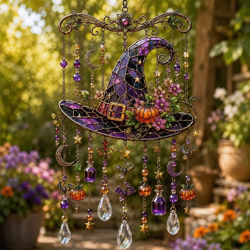 🎃Projetez une lumière arc-en-ciel avec des carillons éoliens gothiques pour Halloween ! 🎃✨