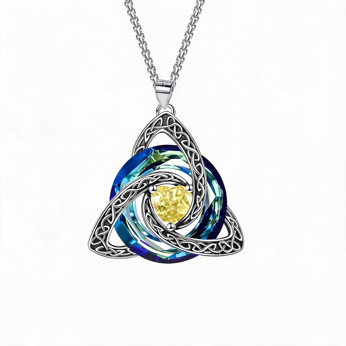 ✨Collier Trinité celtique avec pierre de naissance--un symbole de foi, d'amour et d'unité à porter au quotidien