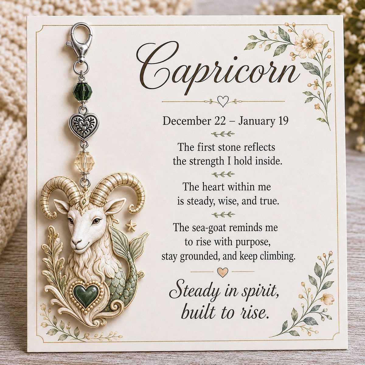🌙💎 Un petit bijou fait spécialement pour elle — Carte souvenir Pierre de Naissance du Zodiaque
