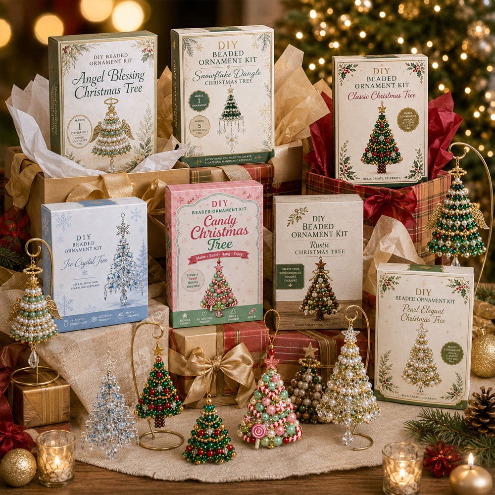 🎄 Kit de décoration de sapin de Noël en perles à faire soi-même - Créez votre propre souvenir étincelant des fêtes ! ✨💎