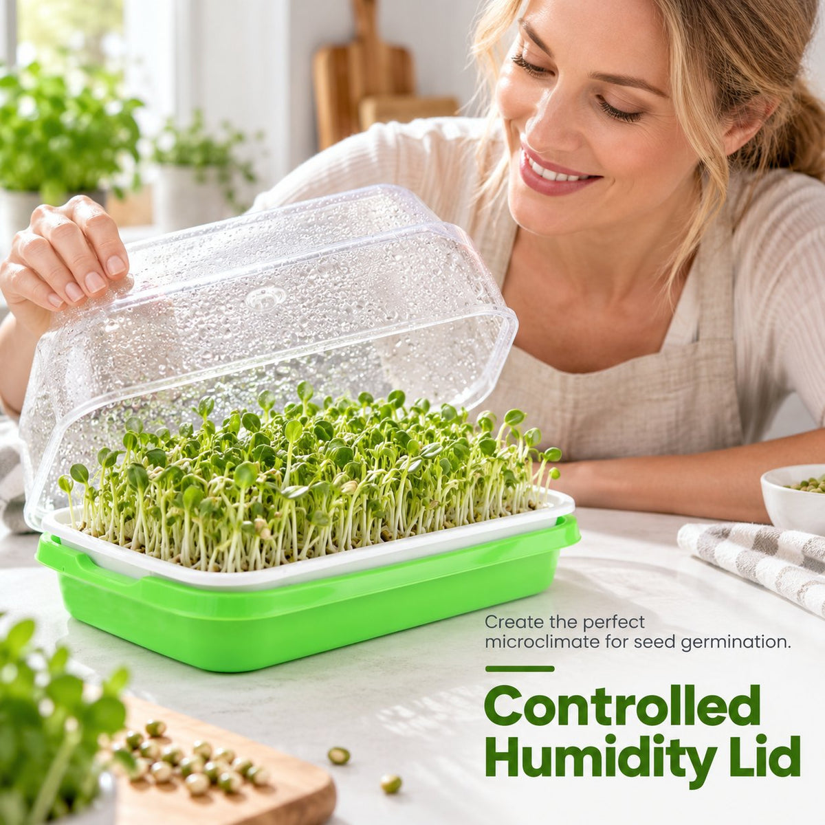 🌱🥬 Plateau de semis hydroponique – Cultivez vous-même des légumes frais sans terreau
