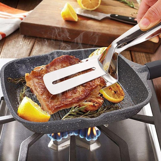 🍳🥩 Spatule-pince 2 en 1 en acier inoxydable : révolutionnez votre façon de cuisiner !
