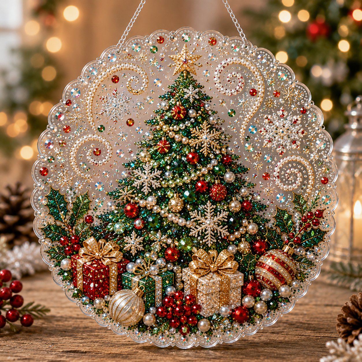 🎄Ensemble de décorations de Noël en perles et diamants | Décorations de Noël artisanales à faire soi-même 🎅💎