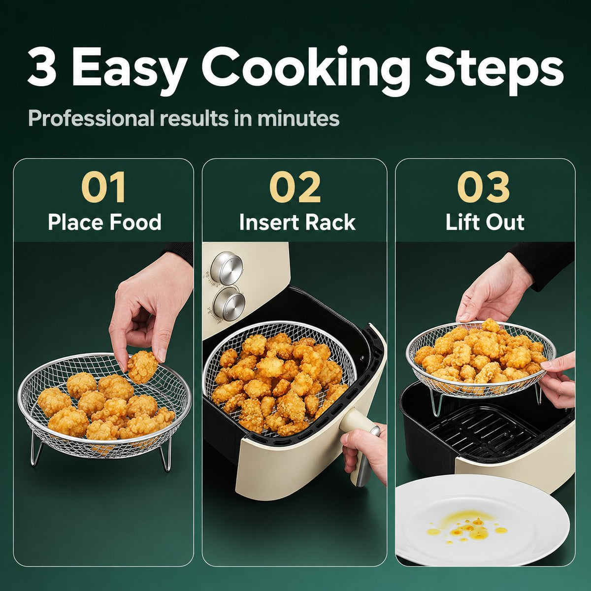 🔥🥘 Grille en acier inoxydable pour friteuse à air – Croustillant sans effort