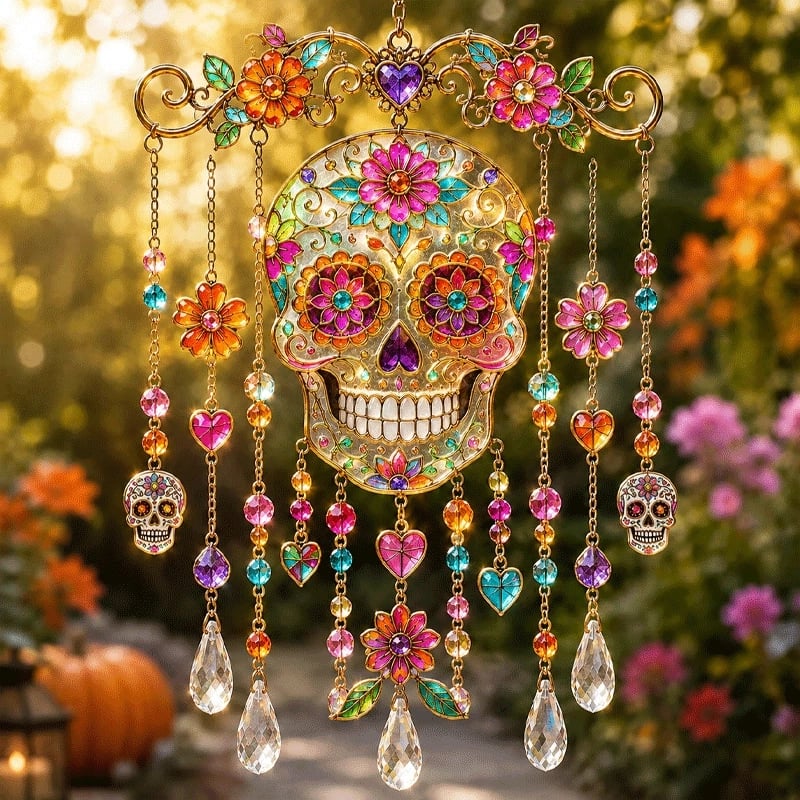 🎃Projetez une lumière arc-en-ciel avec des carillons éoliens gothiques pour Halloween ! 🎃✨