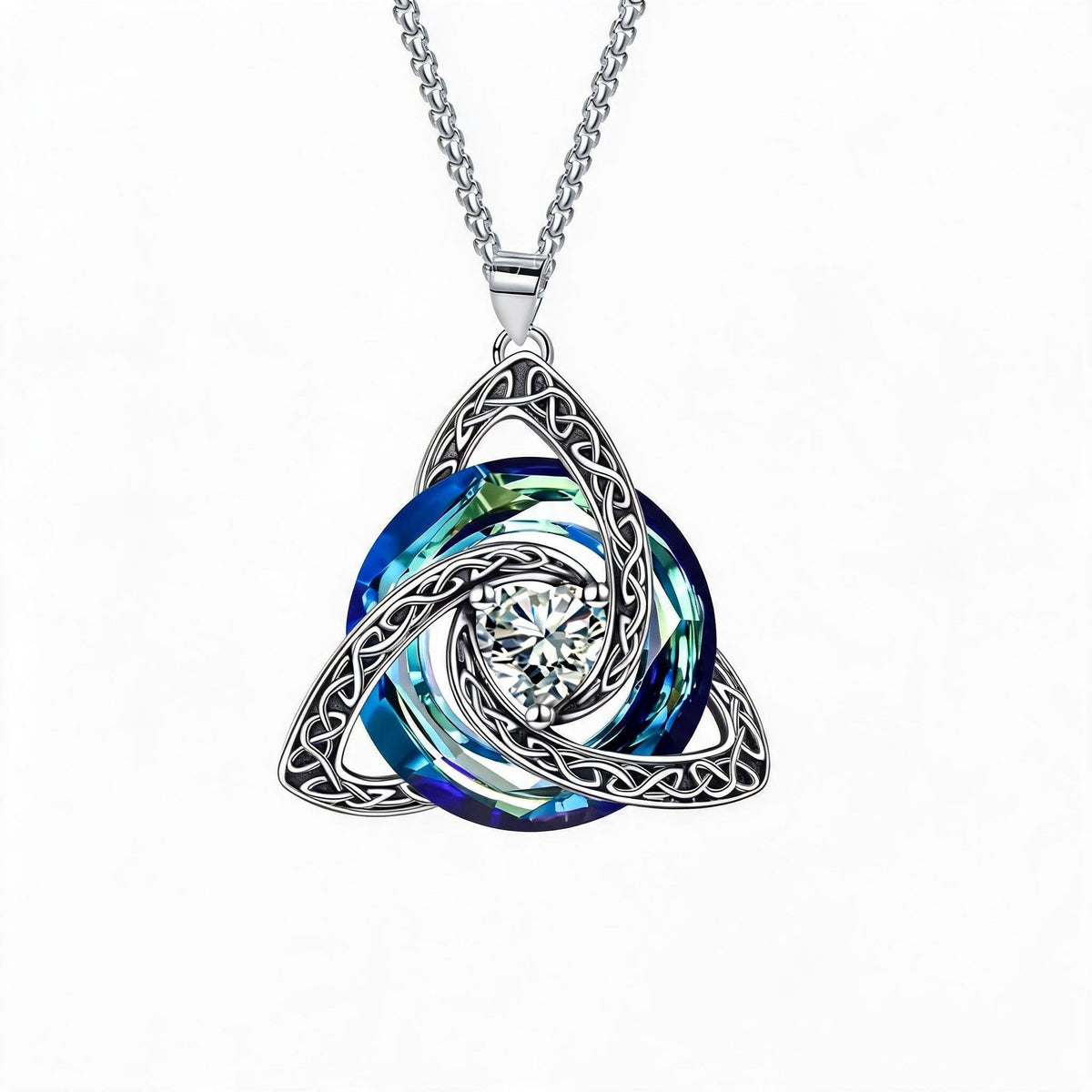 ✨Collier Trinité celtique avec pierre de naissance--un symbole de foi, d'amour et d'unité à porter au quotidien