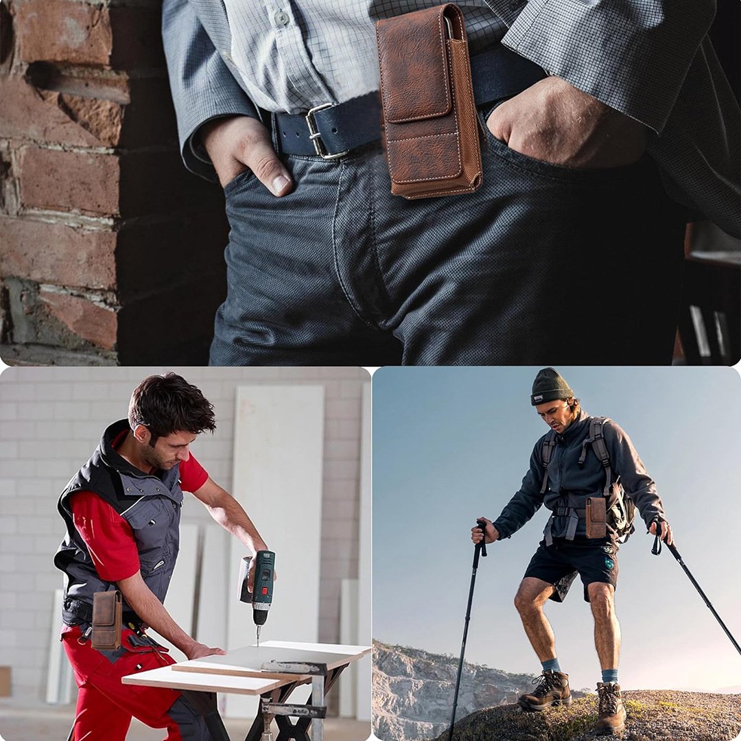📱Étui de ceinture pour téléphone portable ✨ Étui en cuir multipoches avec porte-cartes