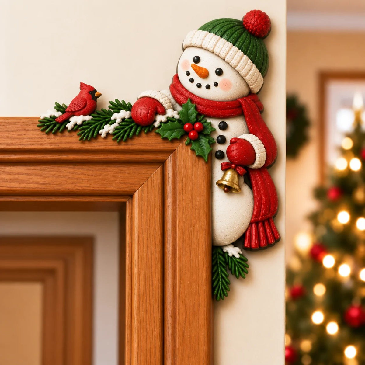 🎅 Décor de coin de porte Père Noël qui dépasse｜8 personnages pour une entrée pleine de malice