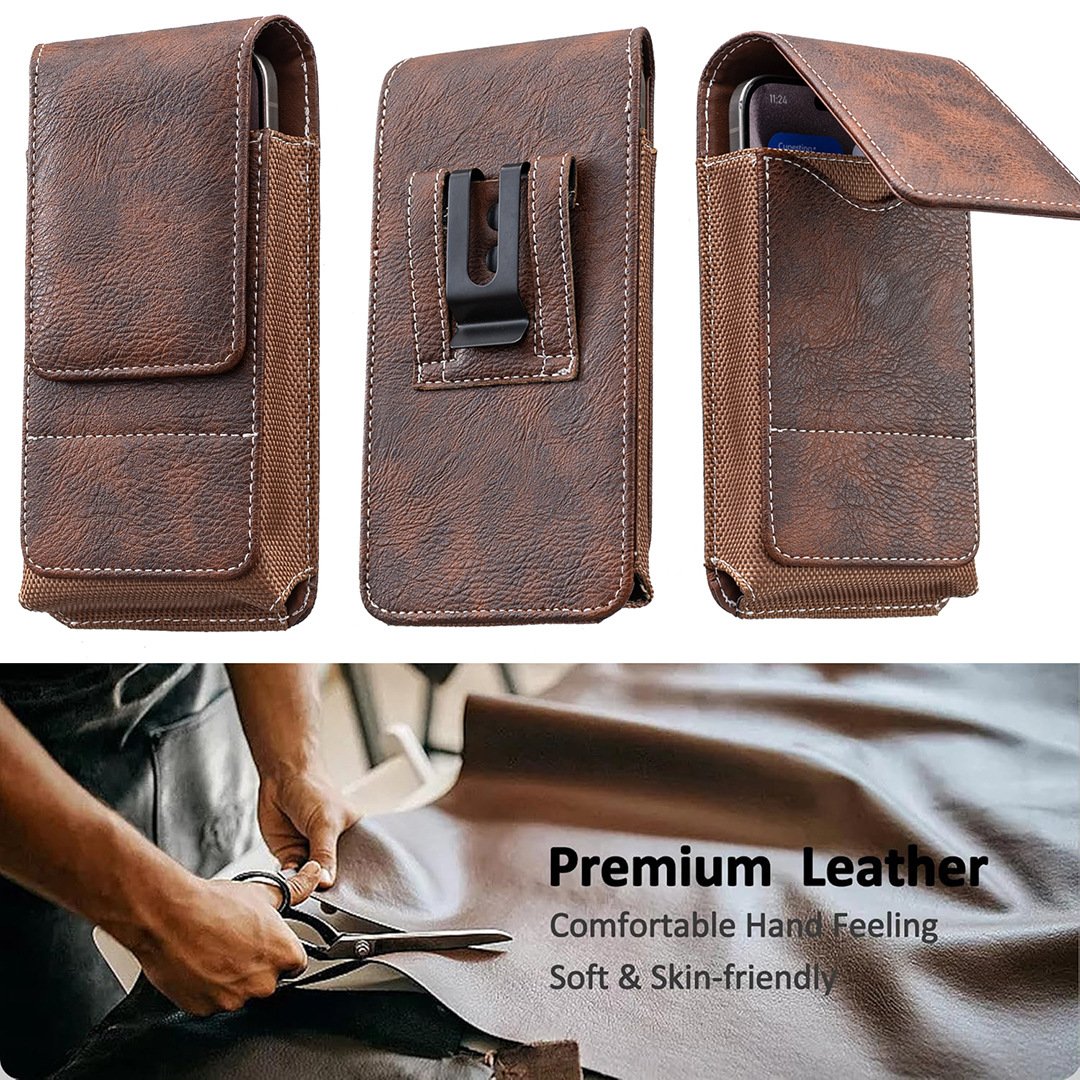 📱Étui de ceinture pour téléphone portable ✨ Étui en cuir multipoches avec porte-cartes