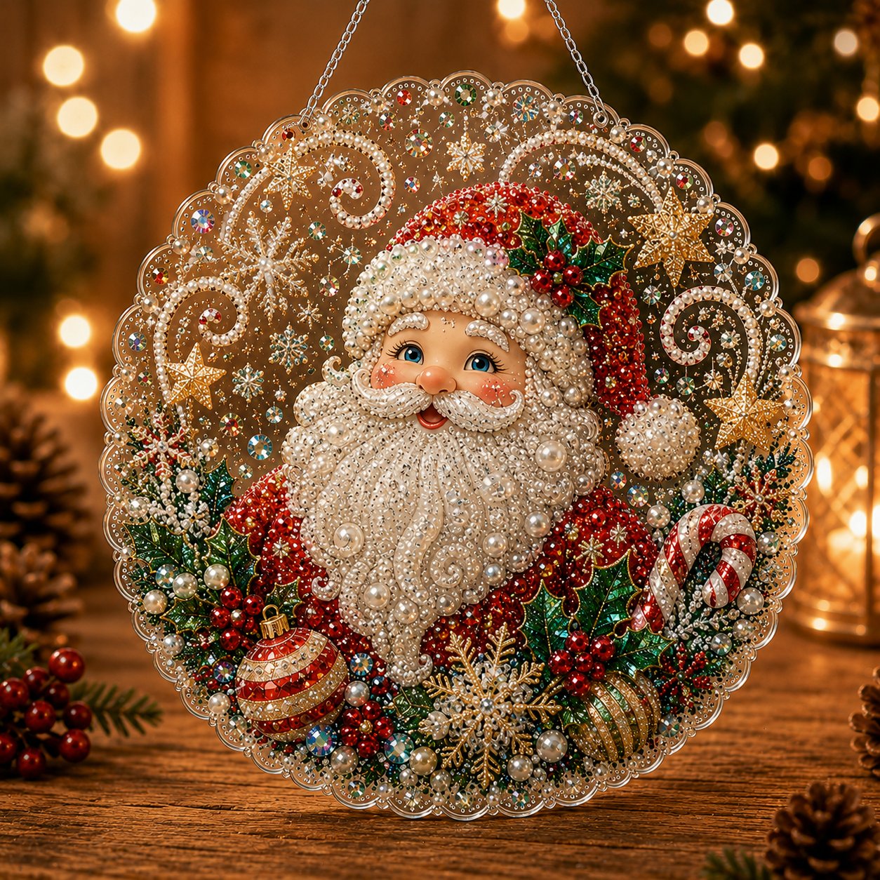 🎄Ensemble de décorations de Noël en perles et diamants | Décorations de Noël artisanales à faire soi-même 🎅💎