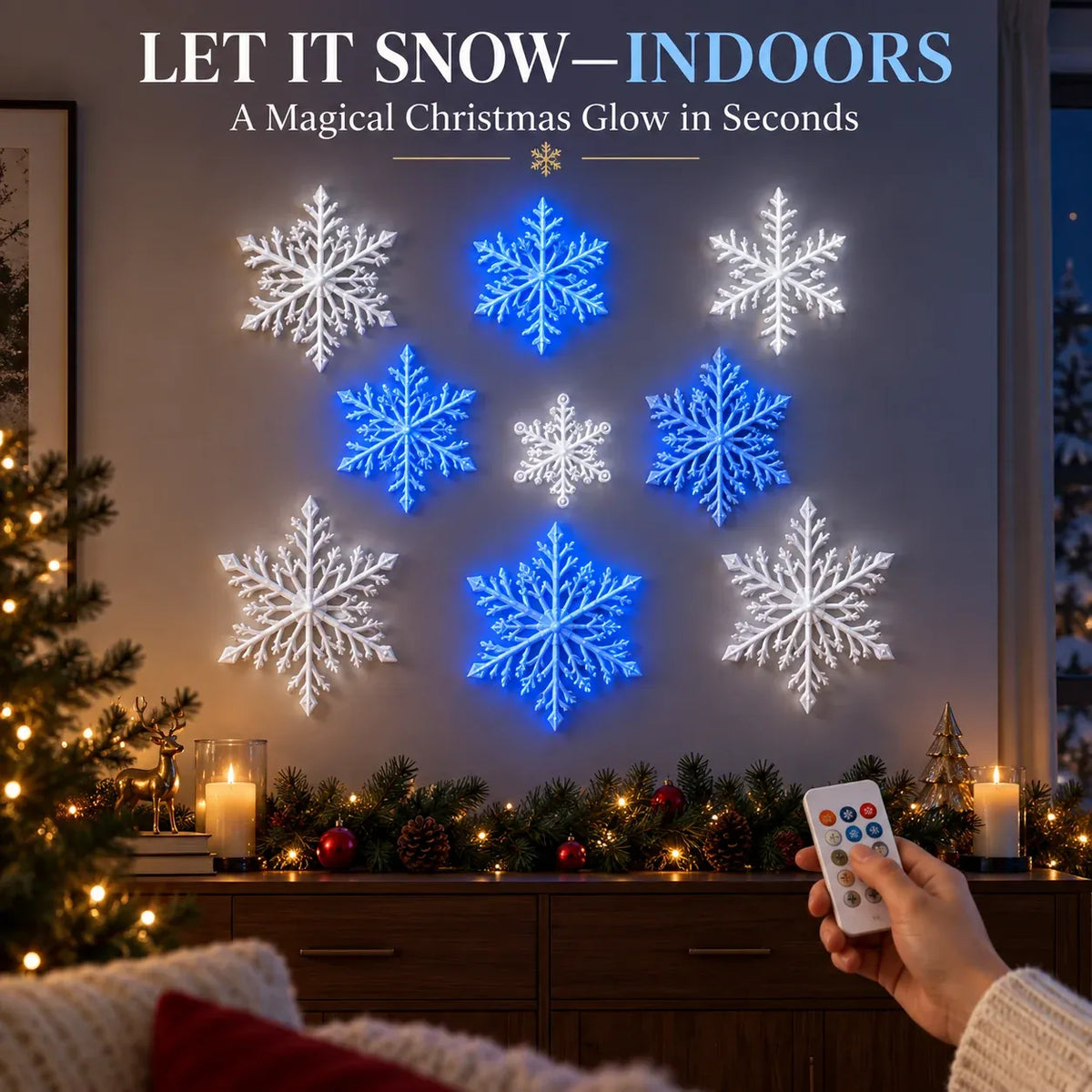 ❄️✨ Guirlande murale LED flocons de neige — accrochez‑la et transformez votre intérieur en paysage hivernal
