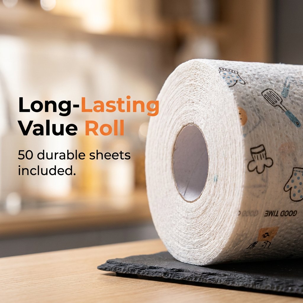 🧻 Rouleau de 50 lingettes nettoyantes réutilisables – Fini les essuie-tout jetables, place à l’économie et à l’efficacité