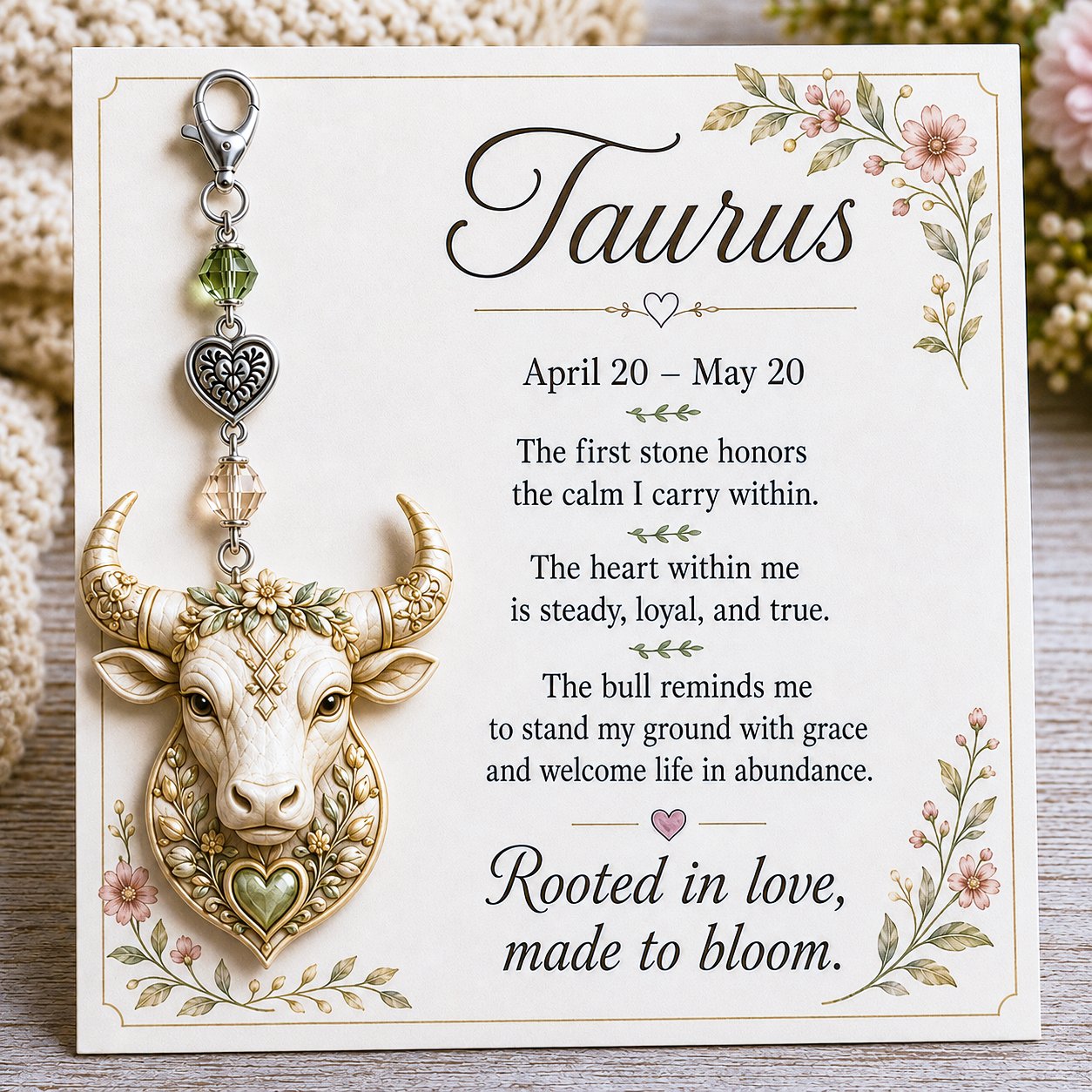 🌙💎 Un petit bijou fait spécialement pour elle — Carte souvenir Pierre de Naissance du Zodiaque