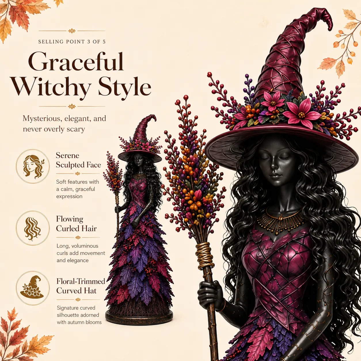 💥DERNIER JOUR -49% - 🧙 Figurine de sorcière d'automne enchantée (📦Achetez-en 3, livraison gratuite)