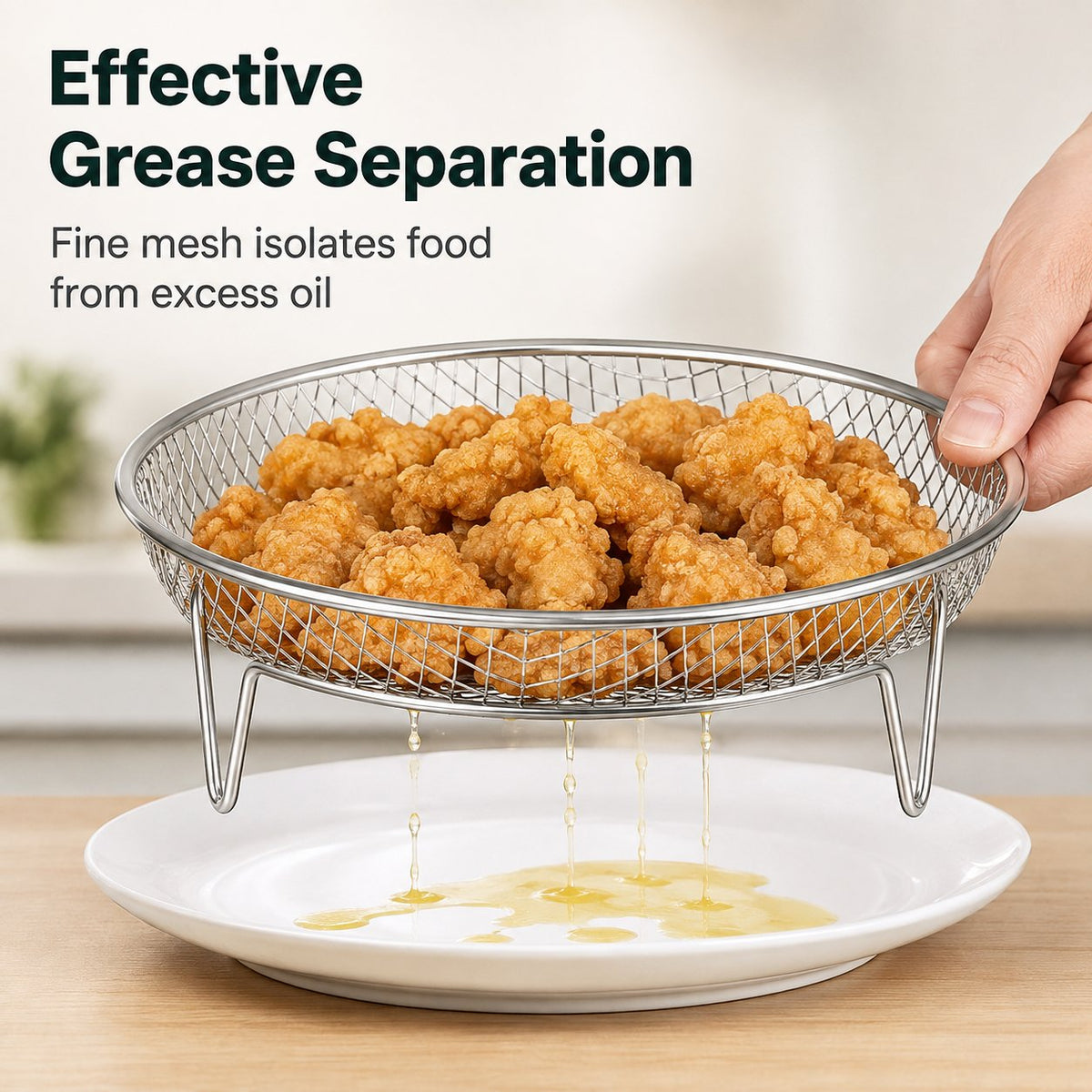 🔥🥘 Grille en acier inoxydable pour friteuse à air – Croustillant sans effort