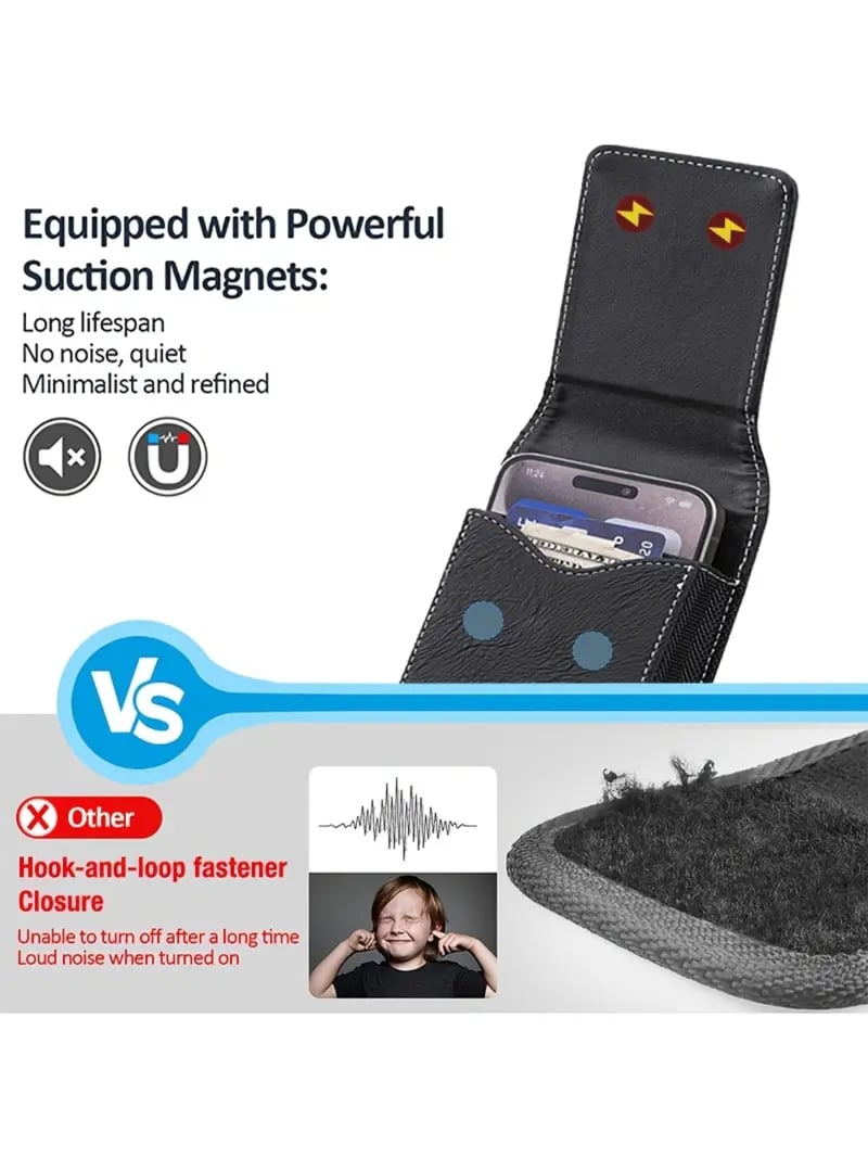📱Étui de ceinture pour téléphone portable ✨ Étui en cuir multipoches avec porte-cartes