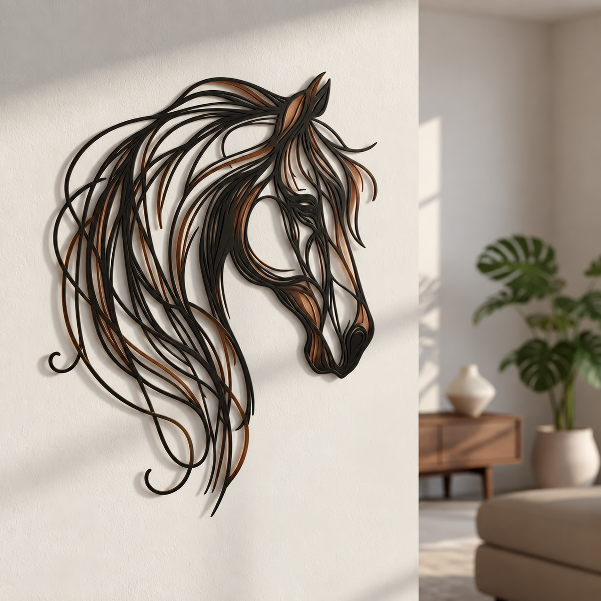 🐎 Tête de cheval en métal – Élégance équestre pour votre mur