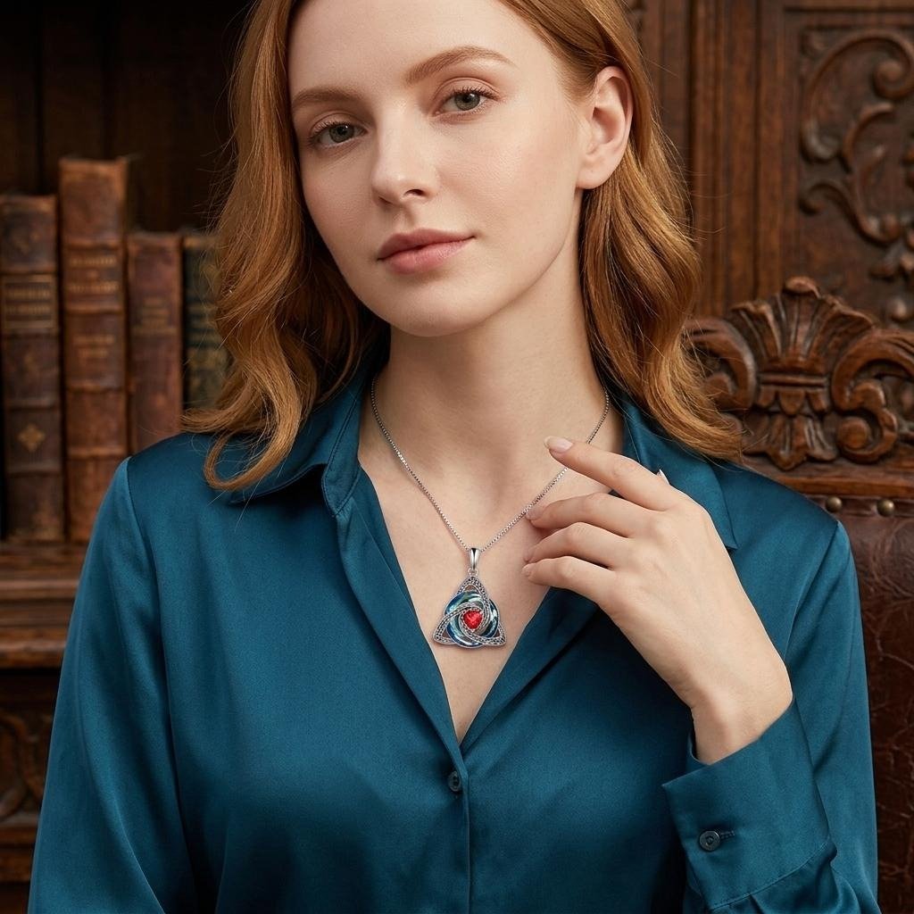 ✨Collier Trinité celtique avec pierre de naissance--un symbole de foi, d'amour et d'unité à porter au quotidien