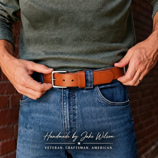🔥 Ceinture en cuir pleine fleur faite main--un accessoire durable et raffiné pour tous les jours