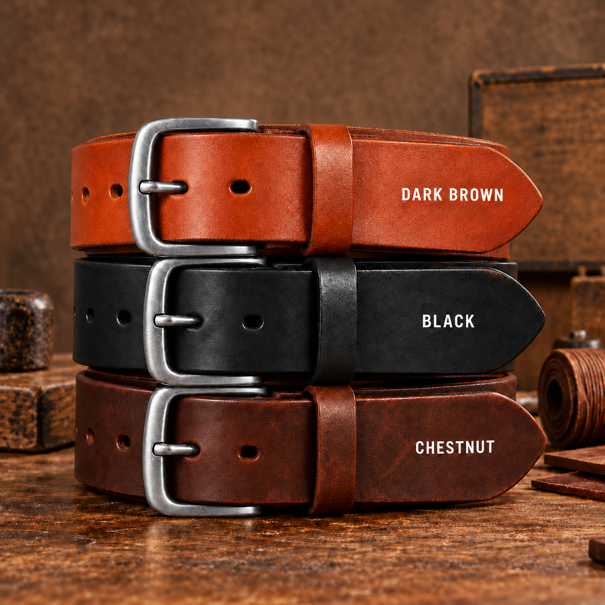 🔥 Ceinture en cuir pleine fleur faite main--un accessoire durable et raffiné pour tous les jours