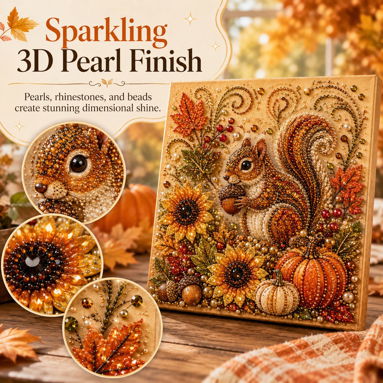 🍂💎 Kit de peinture nacrée d'automne – Activité manuelle relaxante pour créer des œuvres d'art automnales étincelantes 🖌️