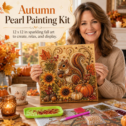 🍂💎 Kit de peinture nacrée d'automne – Activité manuelle relaxante pour créer des œuvres d'art automnales étincelantes 🖌️