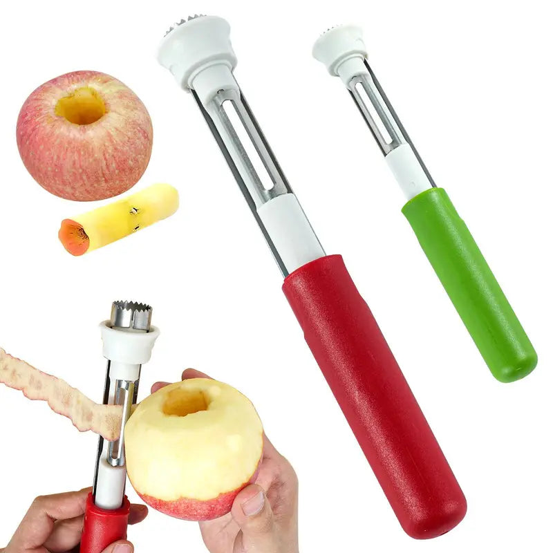 🍎 Vide-Pomme 2-en-1 en Inox — Évidez vos fruits en 1 seconde sans aucun gaspillage ! ✨🔪