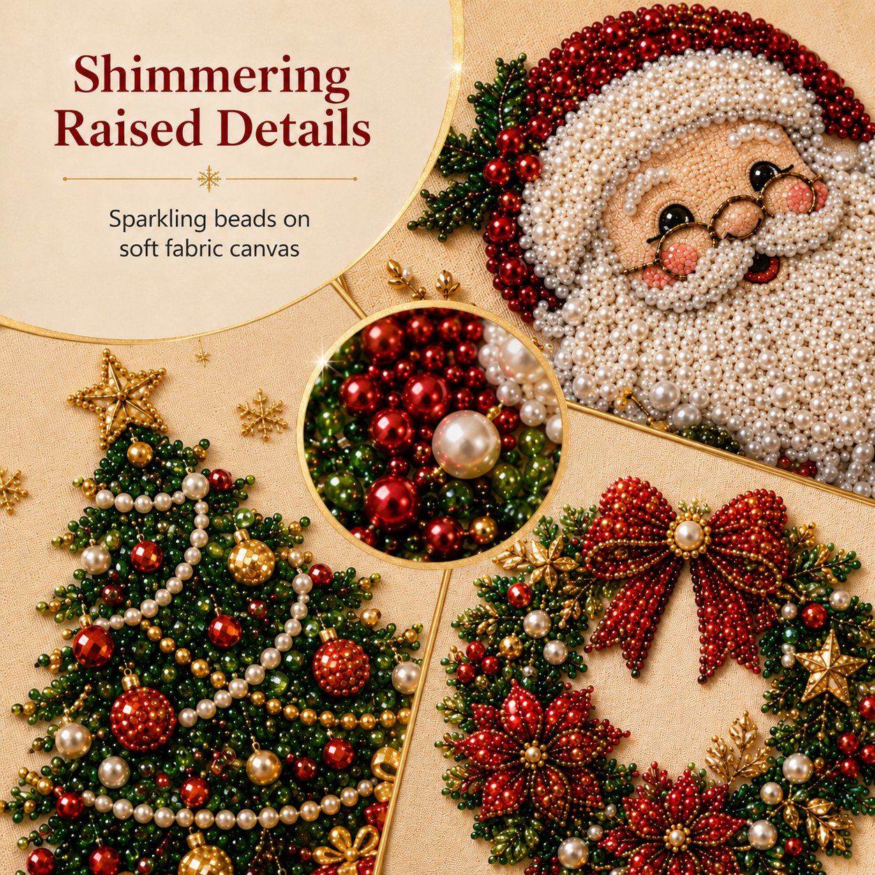 🎄 Illuminez votre Noël : Kit de Peinture Perlée 3D (Cadre inclus !) ✨