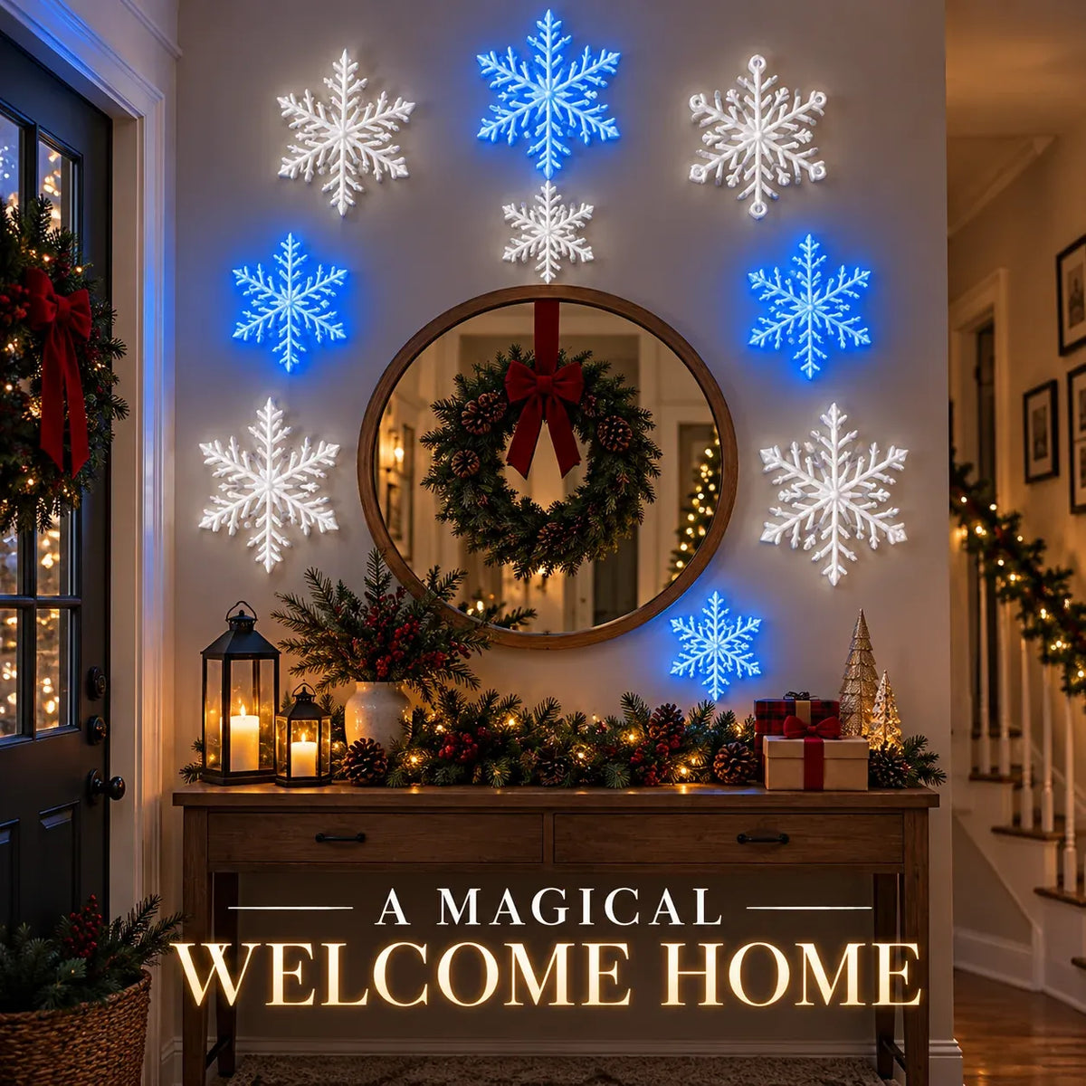 ❄️✨ Guirlande murale LED flocons de neige — accrochez‑la et transformez votre intérieur en paysage hivernal