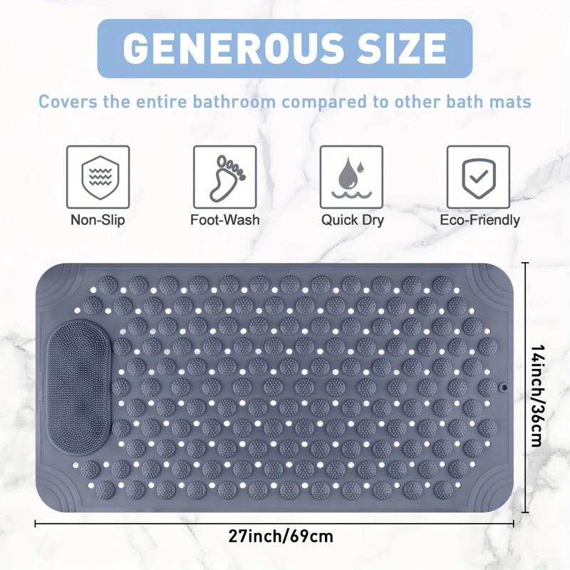 🛁Tapis de bain et de douche extra large antidérapant avec trous de drainage ✨