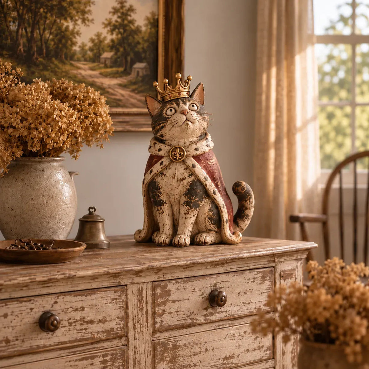 👑Cour médiévale des chats--5 figurines décoratives au charme vintage🐱