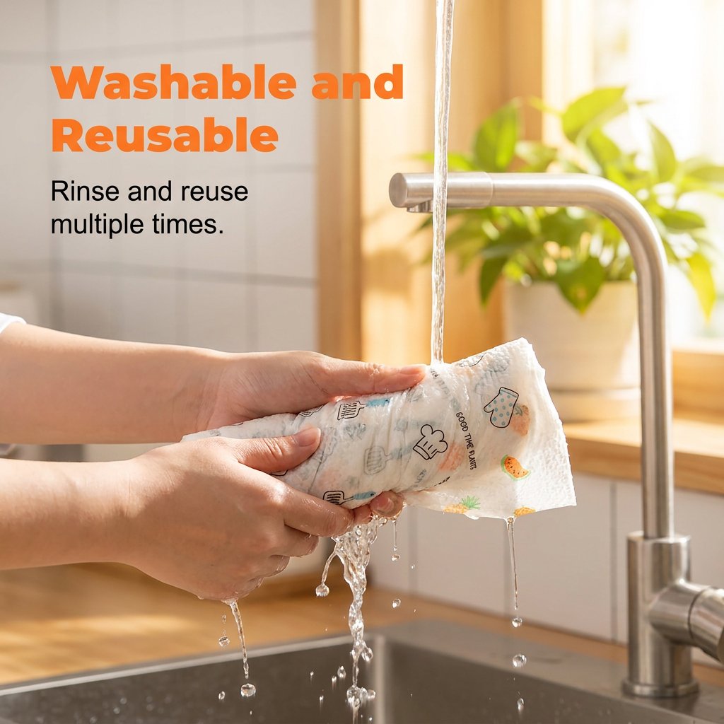 🧻 Rouleau de 50 lingettes nettoyantes réutilisables – Fini les essuie-tout jetables, place à l’économie et à l’efficacité