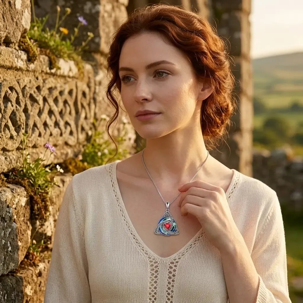 ✨Collier Trinité celtique avec pierre de naissance--un symbole de foi, d'amour et d'unité à porter au quotidien