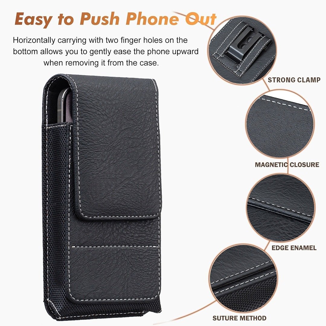 📱Étui de ceinture pour téléphone portable ✨ Étui en cuir multipoches avec porte-cartes