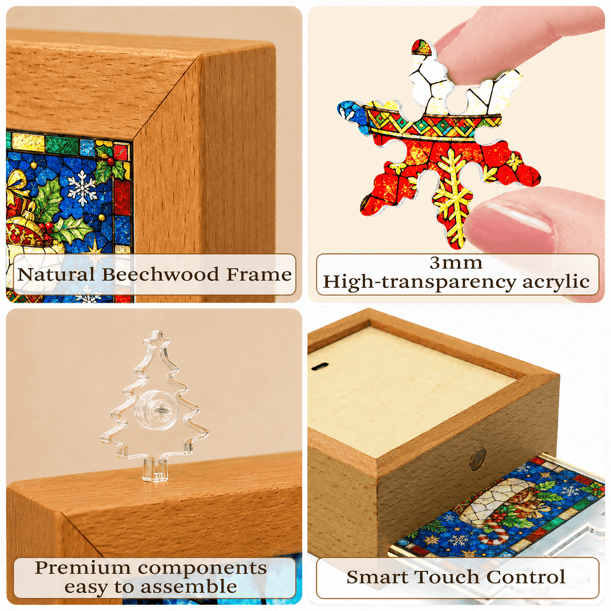 🧩🎄 Lampe de Noël en puzzle acrylique — assemblez votre propre lumière de Noël, pièce par pièce