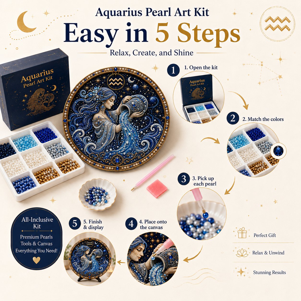 🔥 Kit d'art en perles des 12 signes du zodiaque ♈🌙