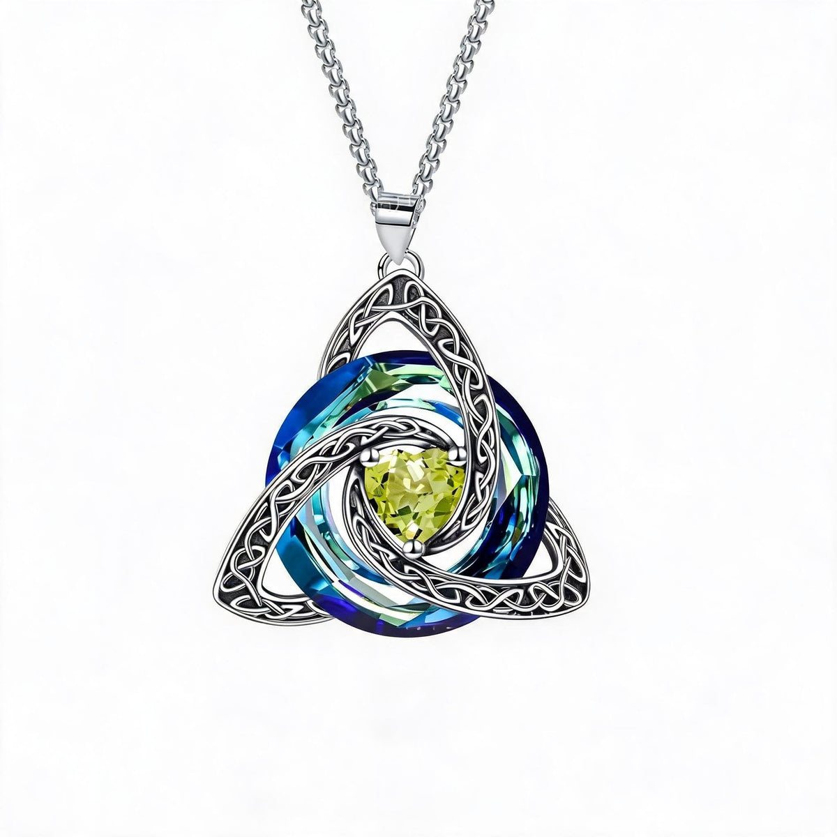 ✨Collier Trinité celtique avec pierre de naissance--un symbole de foi, d'amour et d'unité à porter au quotidien