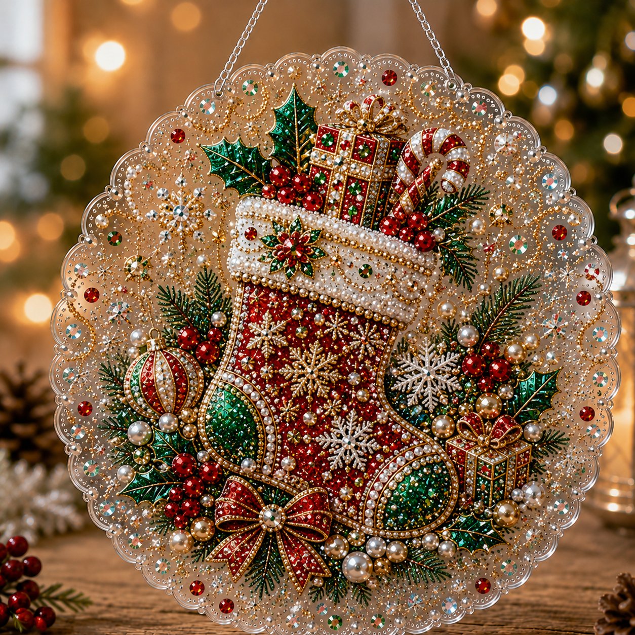 🎄Ensemble de décorations de Noël en perles et diamants | Décorations de Noël artisanales à faire soi-même 🎅💎