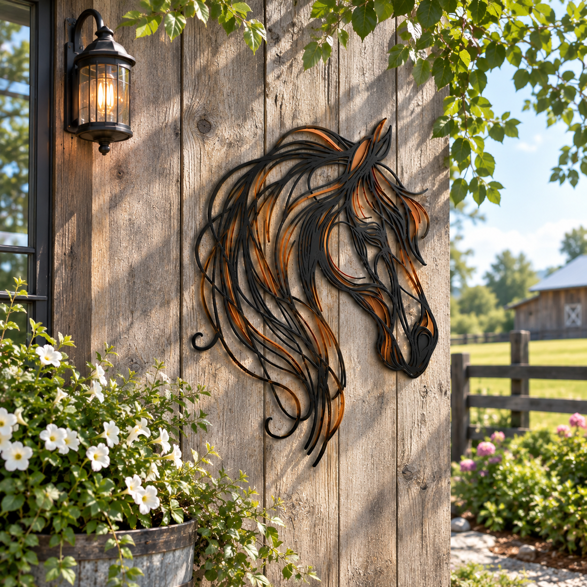 🐎 Tête de cheval en métal – Élégance équestre pour votre mur
