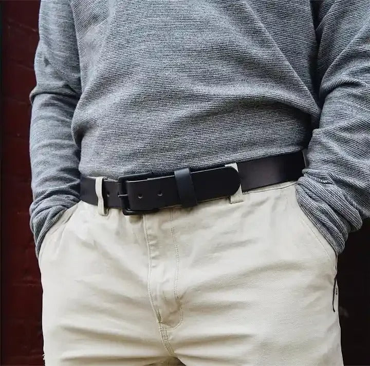🔥 Ceinture en cuir pleine fleur faite main--un accessoire durable et raffiné pour tous les jours