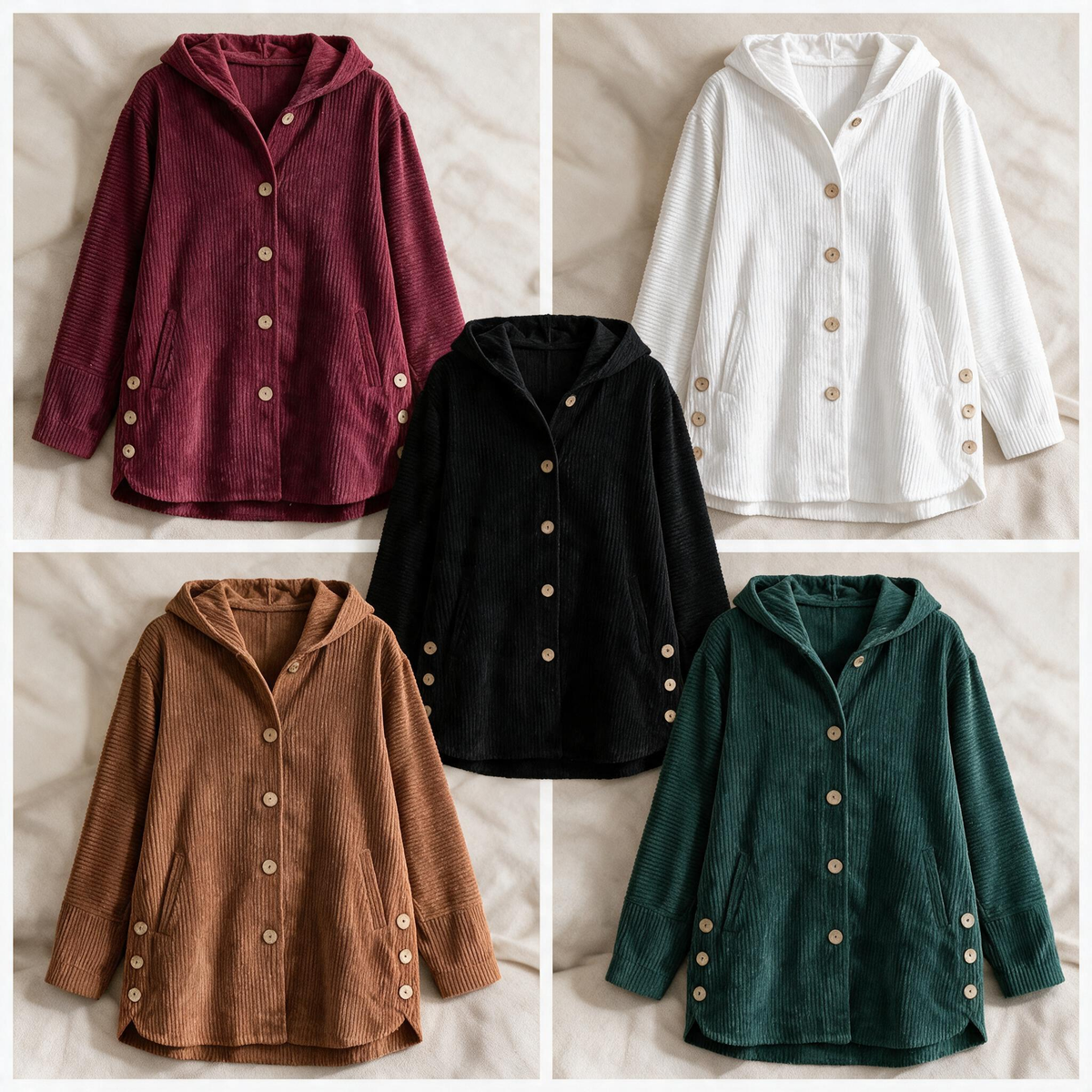 🧥 Profitez de l'automne : Manteau en velours côtelé à capuche merveilleusement chaud et élégant 🍂