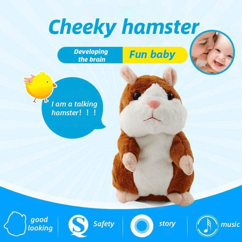 🐹 Peluche hamster parlante – répète les sons et bouge ! 3 couleurs + édition de Noël (15 cm) ✨🎄