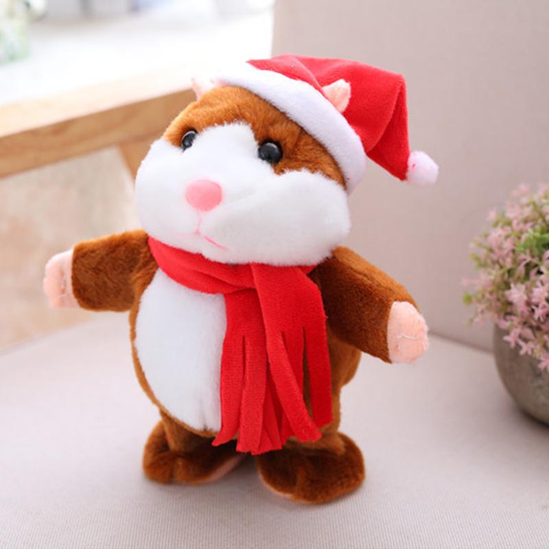 🐹 Peluche hamster parlante – répète les sons et bouge ! 3 couleurs + édition de Noël (15 cm) ✨🎄